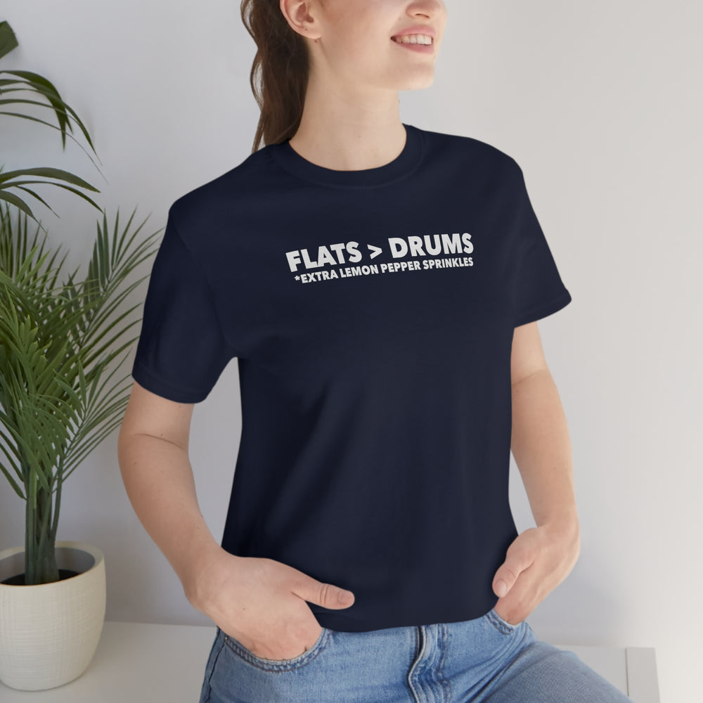 
                  
                    Flats versus Drums Tee
                  
                