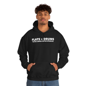 
                  
                    Flats Versus Drums Hoodie
                  
                