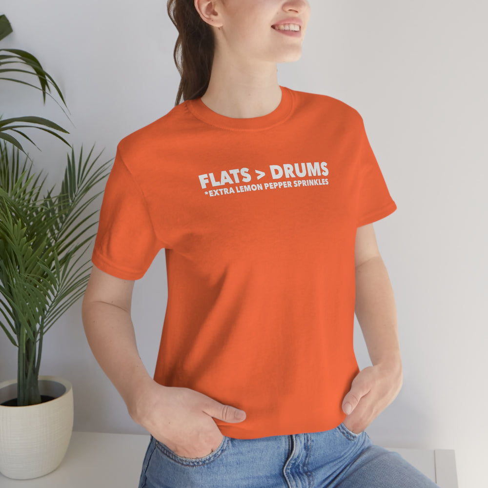 
                  
                    Flats versus Drums Tee
                  
                